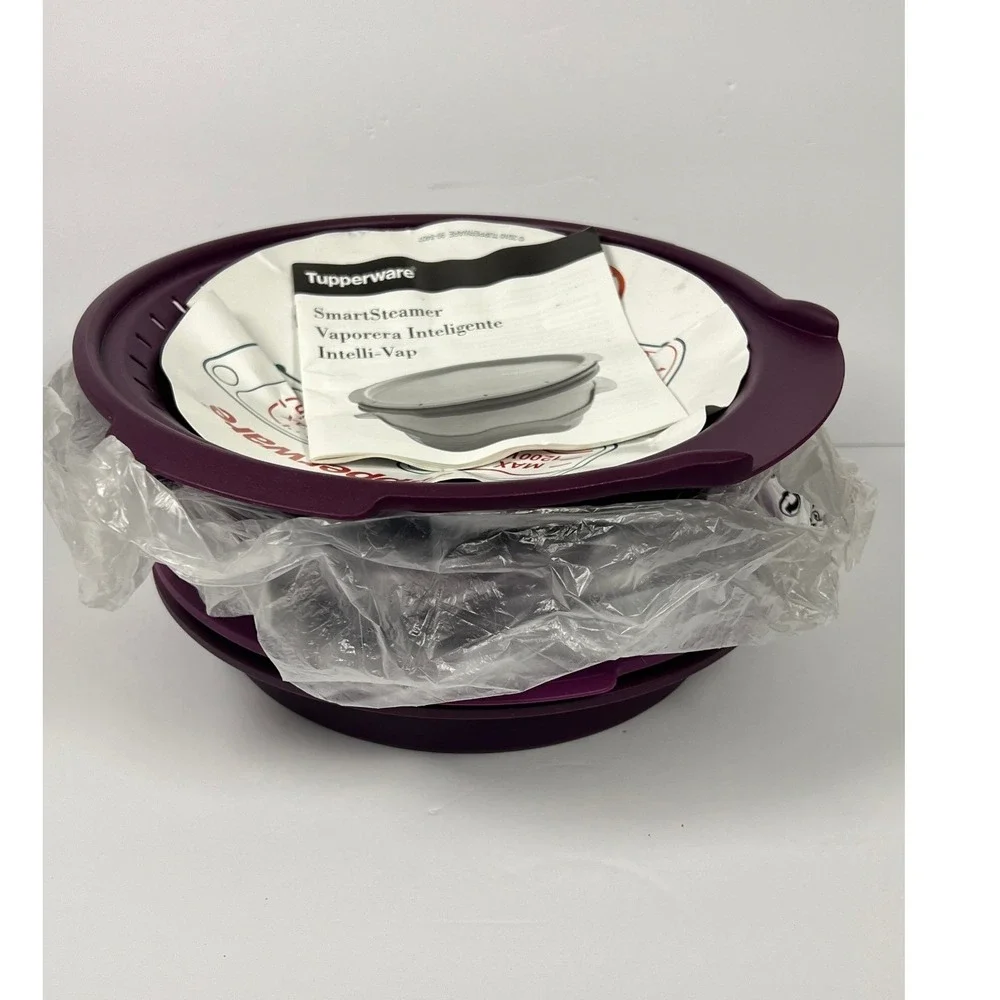 Tupperware‎ Smart Steamer Microwave Multi Cooker 4- Piece Set Purple NEW